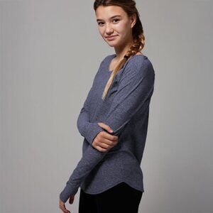 Ivivva Mindful Moments Long Sleeve Tee in Heathered Blue - sz 14 (Girl)